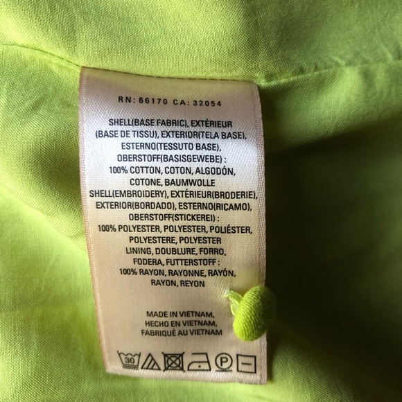 Anthropologie Akemi + Kin Citron Slip Dress Size XSP Neon Floral Embroidered - Picture 9 of 9